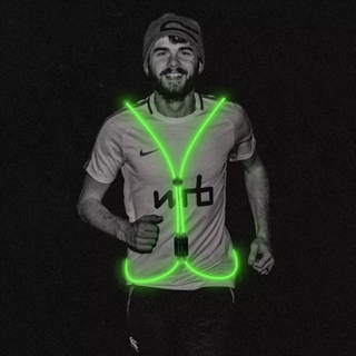 Løbevest med lys til løbere og cyklister - Grønt lys